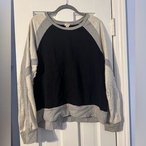 J.Crew Black and Grey color block sweatshirt long sleeve - Size XXL